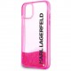 Чехол Karl Lagerfeld Liquid Glitter Elongated logo Hard для iPhone 11, цвет Розовый (KLHCN61LCKVF)