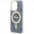 Чехол Guess MagSafe PC/TPU 4G Hard для iPhone 14 Pro, цвет Синий/Золотой (GUHMP14LH4STB)