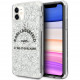 Чехол Karl Lagerfeld Liquid glitter Rue Saint Guillaume Hard для iPhone 11, цвет Серебристый (KLHCN61TRFGSL)