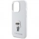 Чехол Karl Lagerfeld Liquid silicone NFT Karl Ikonik metal pin Hard для iPhone 15 Pro, цвет Белый (KLHCP15LSMHKNPH)