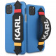 Чехол Karl Lagerfeld PU Leather with strap Karl logo Hard для iPhone 11 Pro Max, цвет Голубой (KLHCN65HDAWBL)
