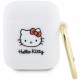 Чехол Hello Kitty Liquid silicone 3D Rubber Kitty Head для AirPods 1/2, цвет Белый (HKA23DKHSH)