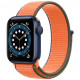 Умные часы Apple Watch Series 6 GPS, 40 мм, корпус из алюминия цвет Синий, нейлоновый ремешок цвет "Кумкват"