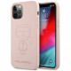 Чехол Karl Lagerfeld Liquid silicone Ikonik outlines Hard для iPhone 12/12 Pro, цвет Розовый (KLHCP12MSILTTPI)