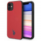 Чехол U.S. Polo Assn. Wrapped PU Embossed logo Hard для iPhone 11, цвет Красный (USHCN61PURE)