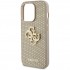 Чехол Guess PU Perforated with 4G Glitter metal logo Hard для iPhone 15 Pro, цвет Золотой (GUHCP15LPSP4LGD)