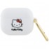 Чехол Hello Kitty Liquid silicone 3D Rubber Kitty Head для AirPods Pro, цвет Белый (HKAP3DKHSH)