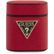 Чехол Guess Saffiano PU leather case with metal logo для AirPods 1&2, цвет Красный (GUACA2VSATMLRE)