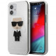 Чехол Karl Lagerfeld PC/TPU Ikonik Karl Hard Glitter для iPhone 12 mini, цвет Серебристый (KLHCP12SPCUTRIKSL)