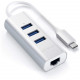 Переходник Satechi Aluminum USB 3.0 Hub & Ethernet, цвет Серебристый (ST-TC2N1USB31AS)