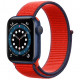 Умные часы Apple Watch Series 6 GPS, 40 мм, корпус из алюминия цвет Синий, нейлоновый ремешок цвет Красный (PRODUCT)RED