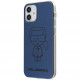 Чехол Karl Lagerfeld PC/TPU Ikonik outlines Metallic eff Hard для iPhone 12 mini, цвет Синий (KLHCP12SPCUMIKBL)