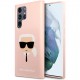 Чехол Karl Lagerfeld Liquid silicone Karl's Head Hard для Galaxy S22 Ultra, цвет Розовый (KLHCS22LSLKHPI)
