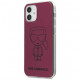 Чехол Karl Lagerfeld PC/TPU Ikonik outlines Metallic eff Hard для iPhone 12 mini, цвет Розовый (KLHCP12SPCUMIKPI)