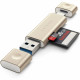 Переходник Satechi Aluminum Type-C USB 3.0 and Micro/SD Card Reader, цвет Золотой (ST-TCCRAG)