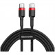 Кабель Baseus Cafule Series USB Type-C to USB Type-C PD2.0 60W Flash charge Cable (20V 3A) 1 м, цвет Черный/Красный (CATKLF-G91)