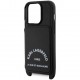 Чехол Karl Lagerfeld Crossbody cardslot PU Saffiano RSG Hard для iPhone 15 Pro, цвет Черный (KLHCP15LSARSGK)