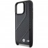 Чехол BMW Crossbody PU Carbon stripe Metal logo + Strap Hard для iPhone 15 Pro, цвет Черный (BMHCP15L23PSCCK)