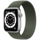 Умные часы Apple Watch Series 6 GPS, 40 мм, корпус из алюминия цвет Серебристый, плетеный ремешок цвет Зеленый