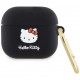 Чехол Hello Kitty Liquid silicone 3D Rubber Kitty Head для AirPods 3, цвет Черный (HKA33DKHSK)