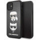 Чехол Karl Lagerfeld PU Leather Karl and Choupette Hard для iPhone 11, цвет Черный (KLHCN61KICKC)