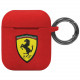 Чехол с карабином Ferrari Silicone case with ring для AirPods 1/2, цвет Красный (FESACCSILSHRE)