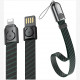 Кабель Baseus Gold Collar Lanyard Data Cable USB For Lightning 2.4 A 35 см, цвет "Черная полоса" (CALJL-AW1)