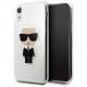 Чехол Karl Lagerfeld TPU collection Karl Iconik Hard для iPhone XR, цвет Блестящий серебристый (KLHCI61TPUTRIKSL)
