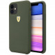 Чехол Ferrari On-Track Silicone case Hard для iPhone 11, цвет "Полночный зеленый" (FESSIHCN61MG)