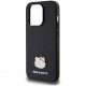 Чехол Hello Kitty PU Grained leather Metal Kitty Head Hard для iPhone 14 Pro Max, цвет Черный (HKHCP14XPGHDLMK)