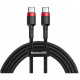 Кабель Baseus Cafule Series USB Type-C to USB Type-C PD2.0 60W Flash charge Cable (20V 3A) 2 м, цвет Черный/Красный (CATKLF-H91)