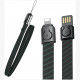 Кабель Baseus Gold Collar Lanyard Data Cable USB - Lightning 2.4 A 85 cм, цвет "Черная полоса" (CALJL-BW1)