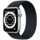 Умные часы Apple Watch Series 6 GPS, 44 мм, корпус из алюминия цвет Серебристый, плетеный ремешок цвет Черный