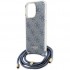 Чехол Guess Crossbody PC/TPU 4G Hard + Nylon cord для iPhone 15 Pro Max, цвет Синий (GUHCP15XHC4SEB)