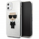 Чехол Karl Lagerfeld TPU collection Karl Iconik Hard для iPhone 11, цвет Блестящий серебристый (KLHCN61TPUTRIKSL)