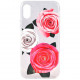 Чехол Guess Flower Desire Hard для iPhone XS Max, цвет Прозрачный/"Трехцветная роза" (GUHCI65ROSTRTC)