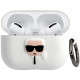 Чехол с карабином Karl Lagerfeld Silicone case with ring для AirPods Pro, цвет Белый (KLACAPSILGLWH)
