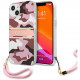 Чехол Guess PC/TPU CAMO Hard + Nylon hand cord для iPhone 13, цвет Розовый камуфляж (GUHCP13MKCABPI)