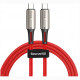 Кабель Baseus Water Drop-shaped Lamp USB Type-C to USB Type-C PD2.0 60W Flash Charge Data Cable 20V 3 A 1 м, цвет Красный (CATSD-J09)