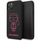 Чехол Karl Lagerfeld Liquid silicone Ikonik outlines Hard для iPhone 11 Pro, цвет Черный/Розовый (KLHCN58SILFLPBK)