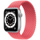 Умные часы Apple Watch Series 6 GPS, 40 мм, корпус из алюминия цвет Серебристый, плетеный ремешок цвет "Розовый пунш"