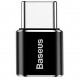 Переходник Baseus Micro-USB Female To Type-C Male, цвет Черный (CAMOTG-01)