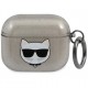 Чехол с карабином Karl Lagerfeld TPU Choupette Glitters with ring для AirPods 3, цвет Черный (KLA3UCHGK)