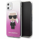 Чехол Karl Lagerfeld TPU/PC collection Karl Iconik Hard для iPhone 11, цвет Розовый (KLHCN61TRDFKPI)