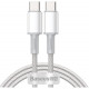 Кабель Baseus High Density Braided Fast Charging Cable USB Type-C - USB Type-C 5 A 1 м, цвет Белый (CATGD-02)