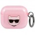 Чехол с карабином Karl Lagerfeld TPU Choupette Glitters with ring для AirPods 3, цвет Розовый (KLA3UCHGP)