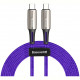 Кабель Baseus Water Drop-shaped Lamp USB Type-C to USB Type-C PD2.0 60W Flash Charge Data Cable 20V 3 A 2 м, цвет Фиолетовый (CATSD-K05)