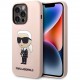 Чехол Karl Lagerfeld Liquid silicone NFT Karl Ikonik Hard для iPhone 14 Pro, цвет Розовый (KLHCP14LSNIKBCP)