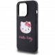 Чехол Hello Kitty Liquid silicone Sketch Kitty Head Hard для iPhone 15 Pro, цвет Черный/Розовый (HKHCP15LSKHSPP)