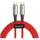 Кабель Baseus Water Drop-shaped Lamp USB Type-C to USB Type-C PD2.0 60W Flash Charge Data Cable 20V 3 A 2 м, цвет Красный (CATSD-K09)